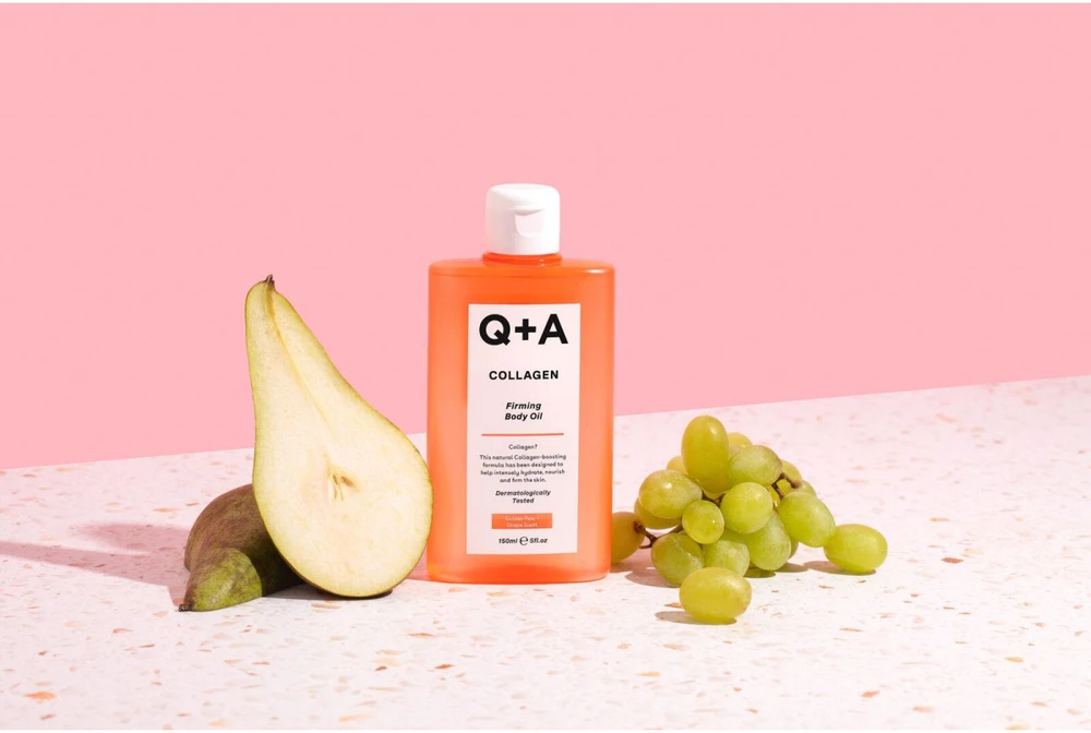 Q+A Collagen Firming Body Oil stangrinamasis kūno aliejus, 150 ml