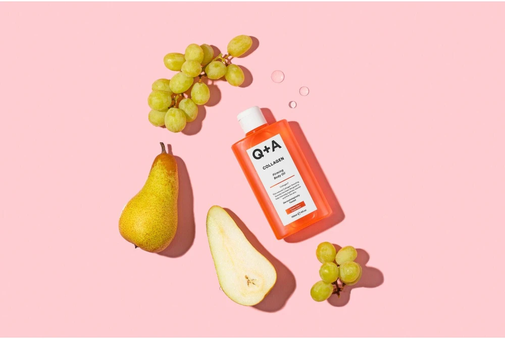 Q+A Collagen Firming Body Oil stangrinamasis kūno aliejus, 150 ml