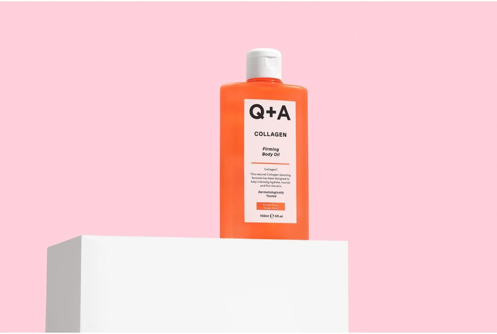 Q+A Collagen Firming Body Oil stangrinamasis kūno aliejus, 150 ml