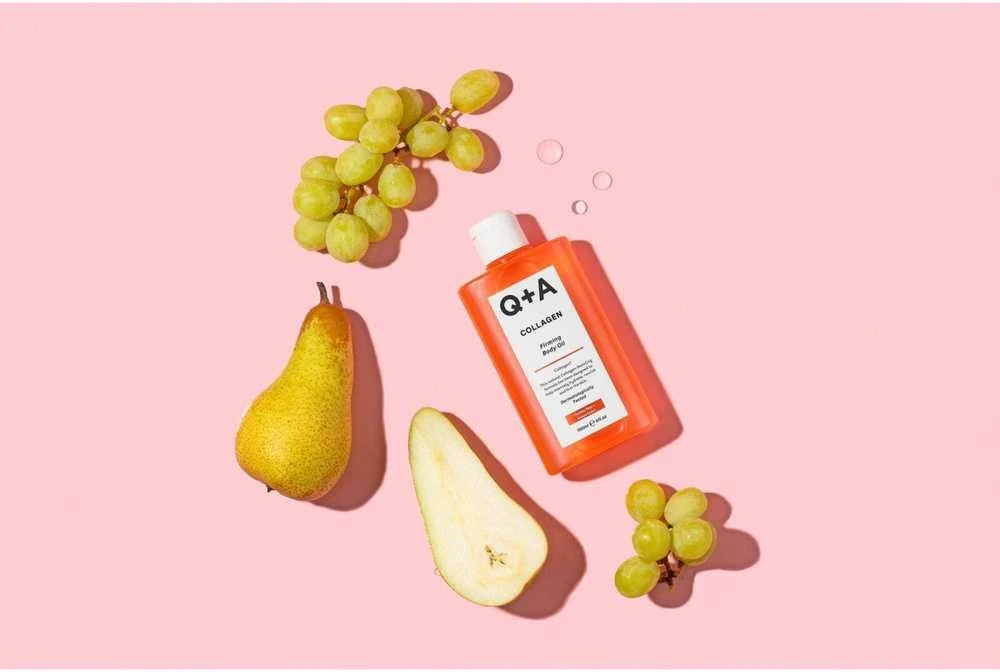 Q+A Collagen Firming Body Oil stangrinamasis kūno aliejus, 150 ml