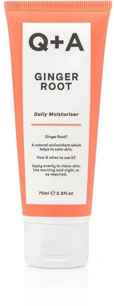 Q+A Ginger Root Daily Moisturiser Kasdienis drėkinamasis kremas, 75 ml