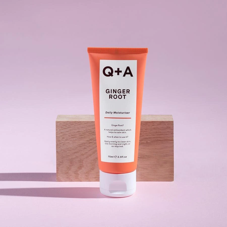 Q+A Ginger Root Daily Moisturiser Kasdienis drėkinamasis kremas, 75 ml