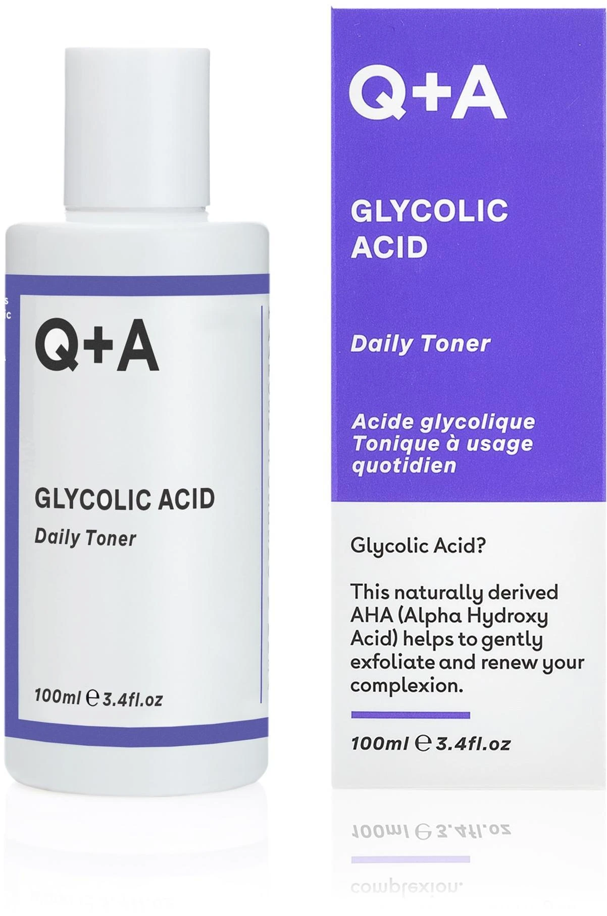 Q+A Glycolic Acid Daily Toneris Veido tonikas su glikolio rūgštimi, 100 ml