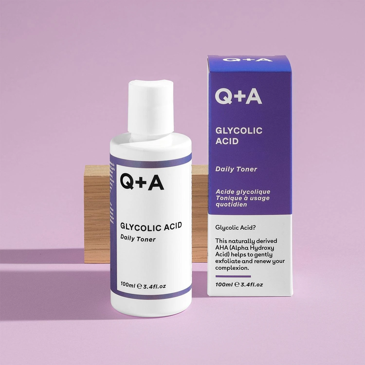Q+A Glycolic Acid Daily Toneris Veido tonikas su glikolio rūgštimi, 100 ml