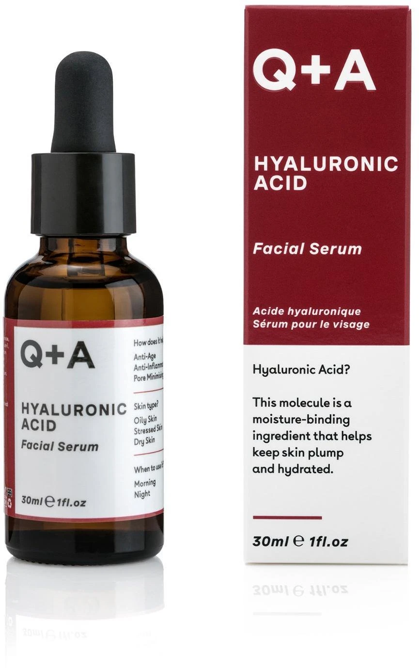 Q+A Hyaluronic Acid Facial Serum hialurono serumas, 30 ml