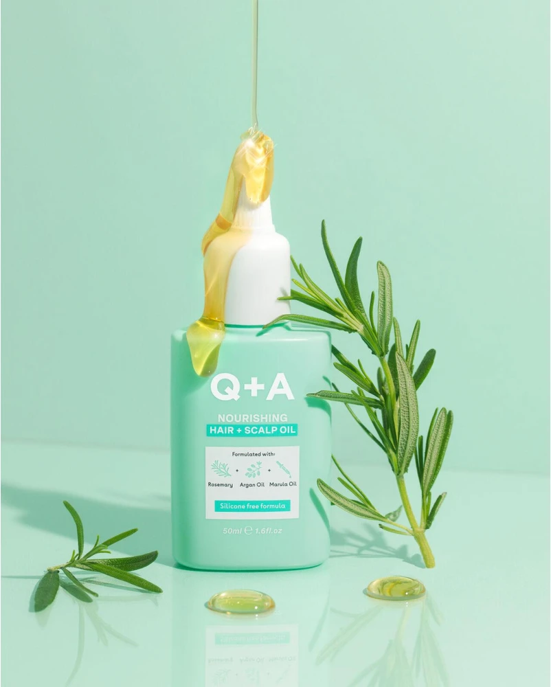 Q+A maitininantis Hair & Scalp Oil maitinamasis galvos odos aliejus, 50 ml