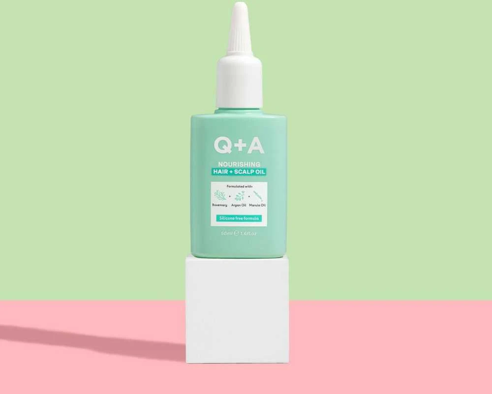 Q+A maitininantis Hair & Scalp Oil maitinamasis galvos odos aliejus, 50 ml