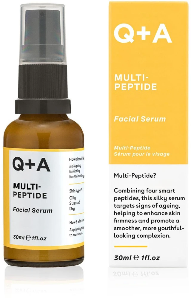 Q+A Multi-Peptide Facial Serum veido serumas su peptidais, 30 ml