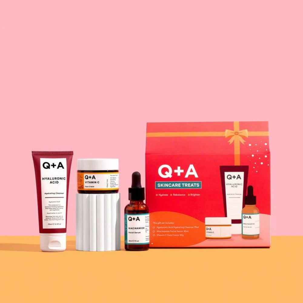 Q+A Skincare Treats veido priežiūros priemonių rinkinys