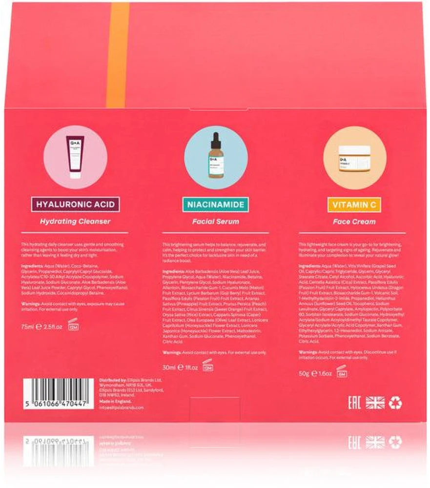 Q+A Skincare Treats veido priežiūros priemonių rinkinys
