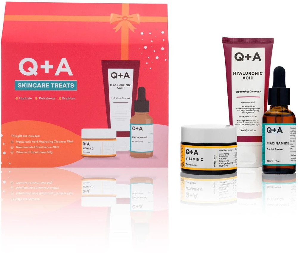 Q+A Skincare Treats veido priežiūros priemonių rinkinys