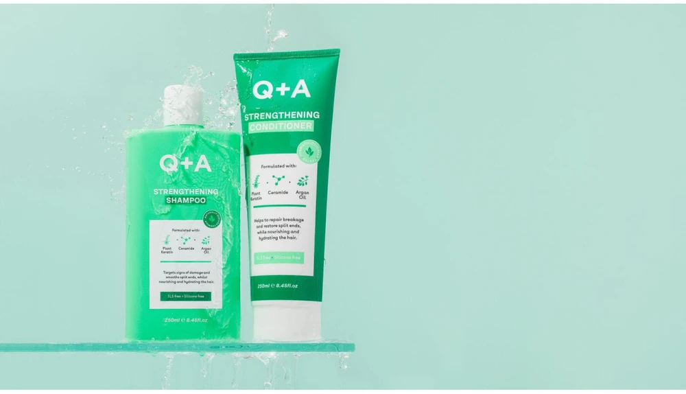 Q+A Strengthening Šampūnas stiprinamasis šampūnas su keratinu, 250 ml