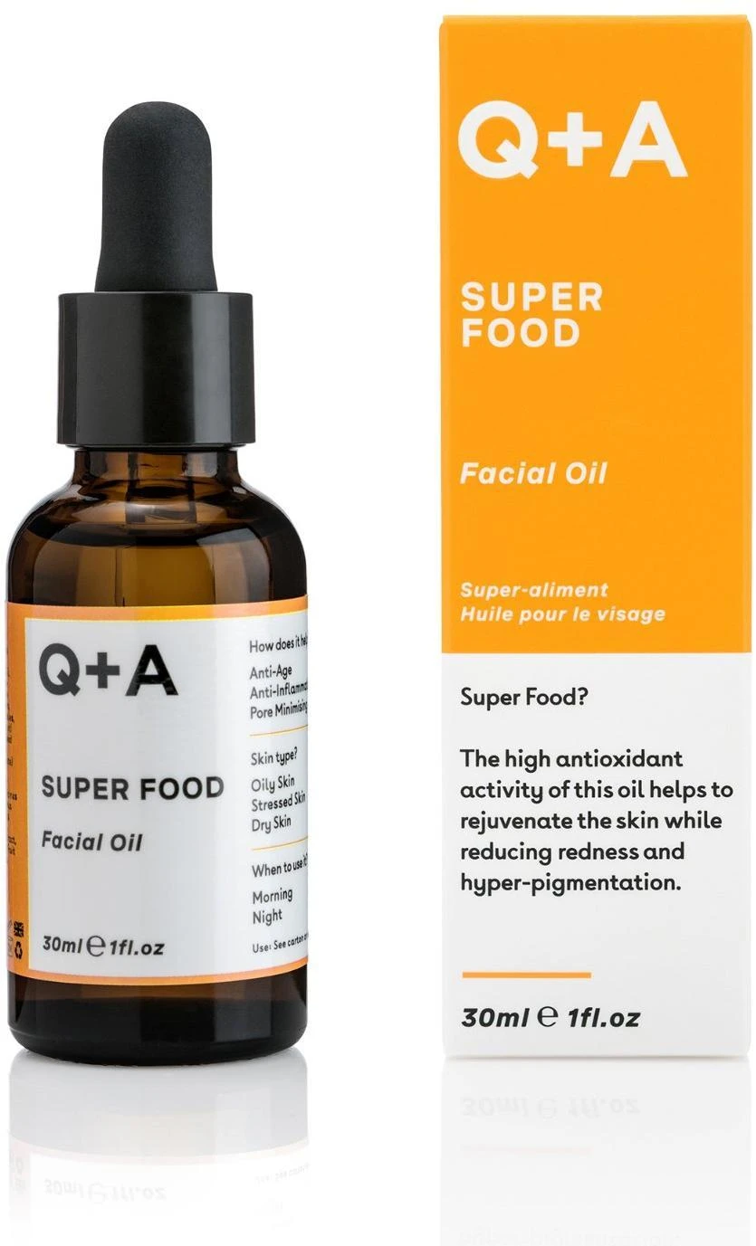 Q+A Super Food Facial Oil Veido aliejus, 30 ml