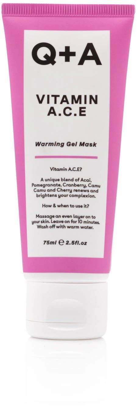 Q+A Vitamin A.C.E Warming Gel Mask Gelinė gaivinamoji veido kaukė, 75 ml
