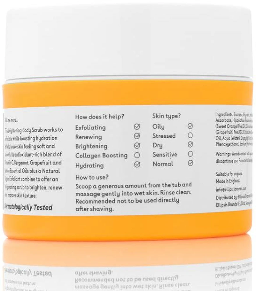 Q+A Vitamin C Body Scrub kūno šveitiklis su vitaminu C, 200 ml