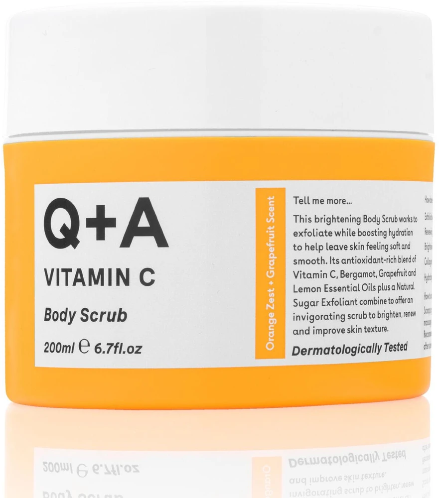 Q+A Vitamin C Body Scrub kūno šveitiklis su vitaminu C, 200 ml