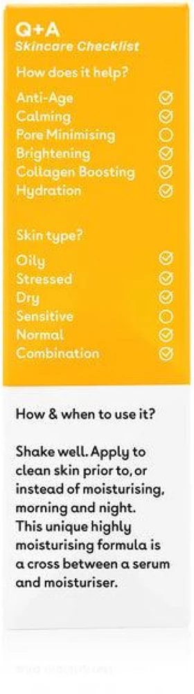 Q+A Vitamin C Brightening Serum skaistinamasis veido serumas, 30 ml