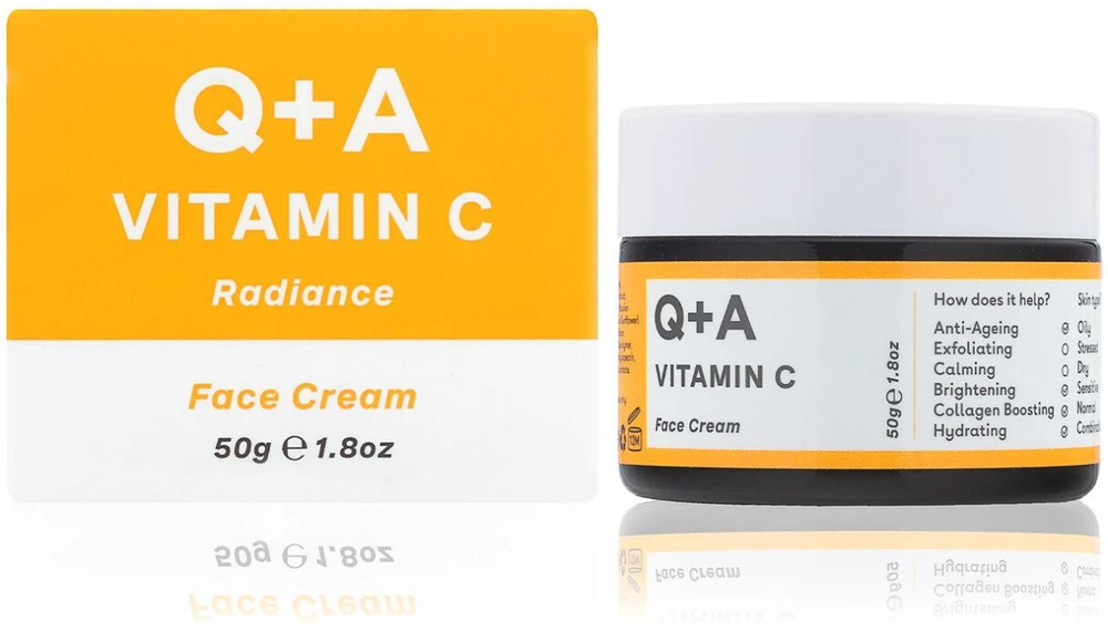 Q+A Vitamin C Radiance Face Kreminis skaistinamasis veido kremas, 50 g