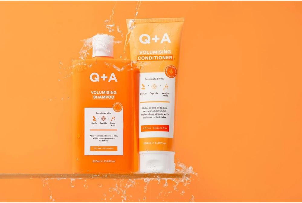 Q+A Volumising Conditioner apimties suteikiantis kondicionierius su biotinu, 250 ml