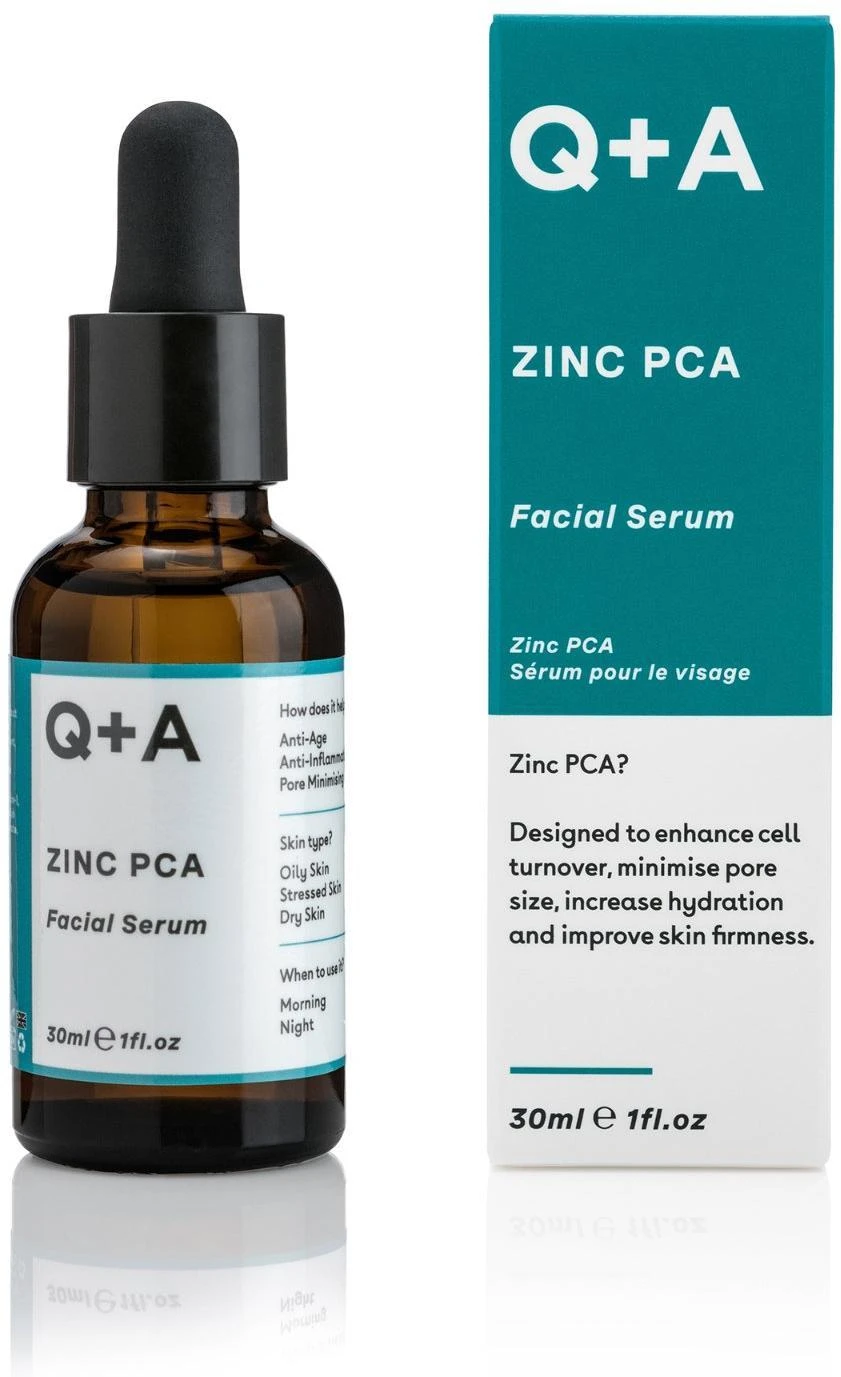 Q+A Zinc PCA Facial Serum Veido serumas, 30 ml