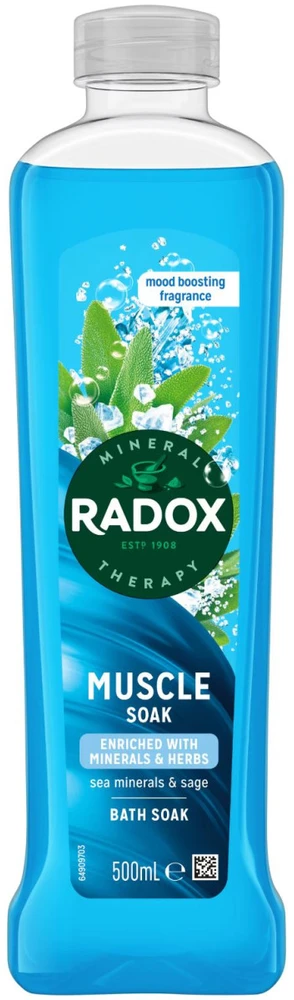 Radox Muscle Soak Bath Soak vonios putos, 500 ml
