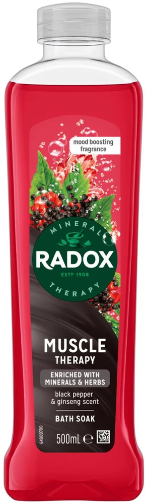 Radox raumenų terapijos vonios mirkymo priemonė vonioms, 500 ml