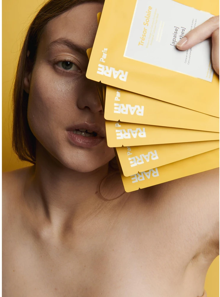 Rare Paris Trésor Solaire Soothing Face Mask, raminamoji veido kaukė, 1 vnt.