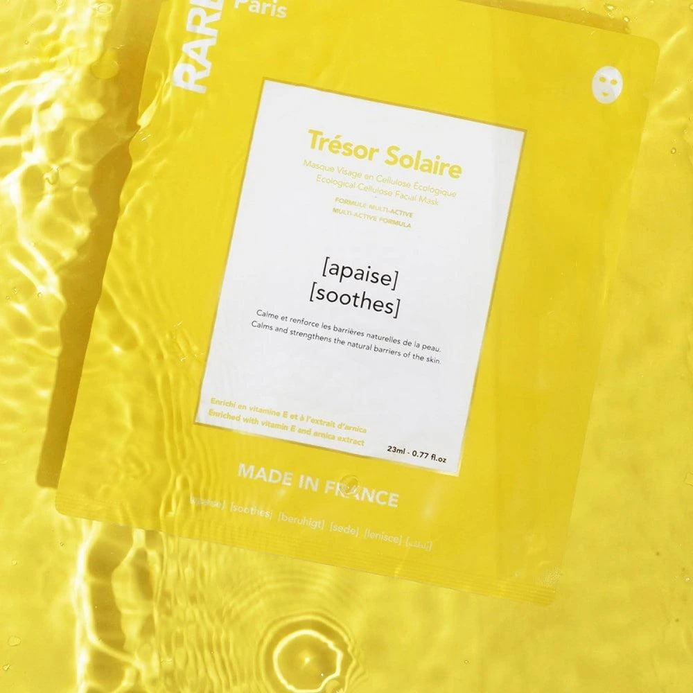 Rare Paris Trésor Solaire Soothing Face Mask, raminamoji veido kaukė, 1 vnt.