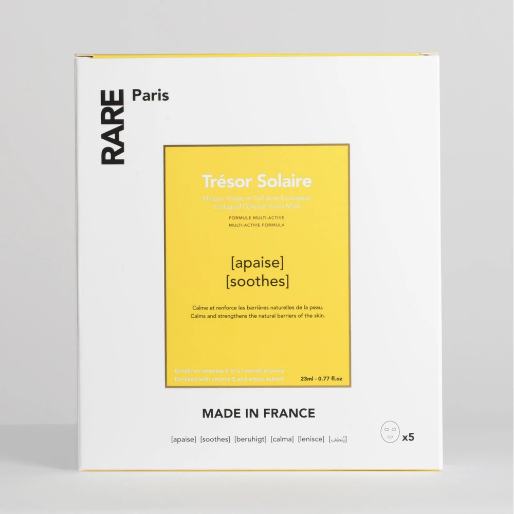 Rare Paris Trésor Solaire Soothing Face Mask, raminamoji veido kaukė, 1 vnt.