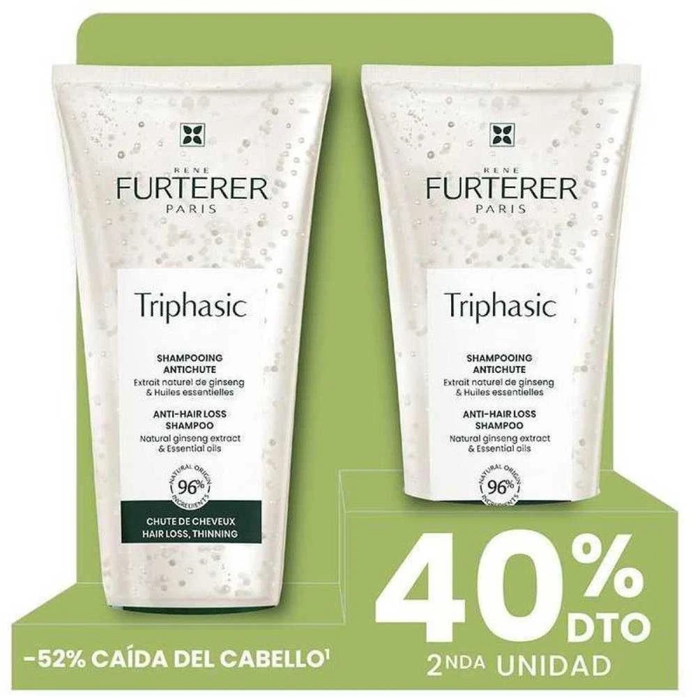 René Furterer Triphasic Anti-Hair Loss Šampūnas šampūnas nuo plaukų slinkimo, 2 x 200 ml