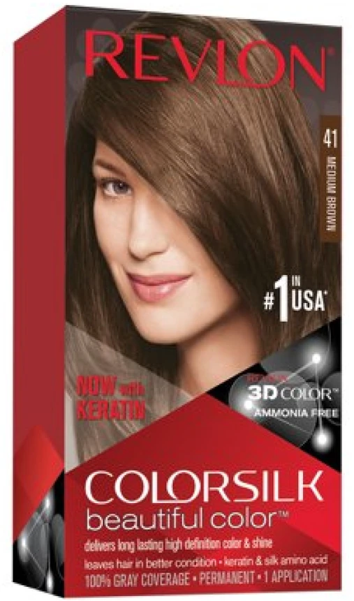 Plaukų dažai "Revlon Colorsilk" be amoniako 41 Vidutinė ruda