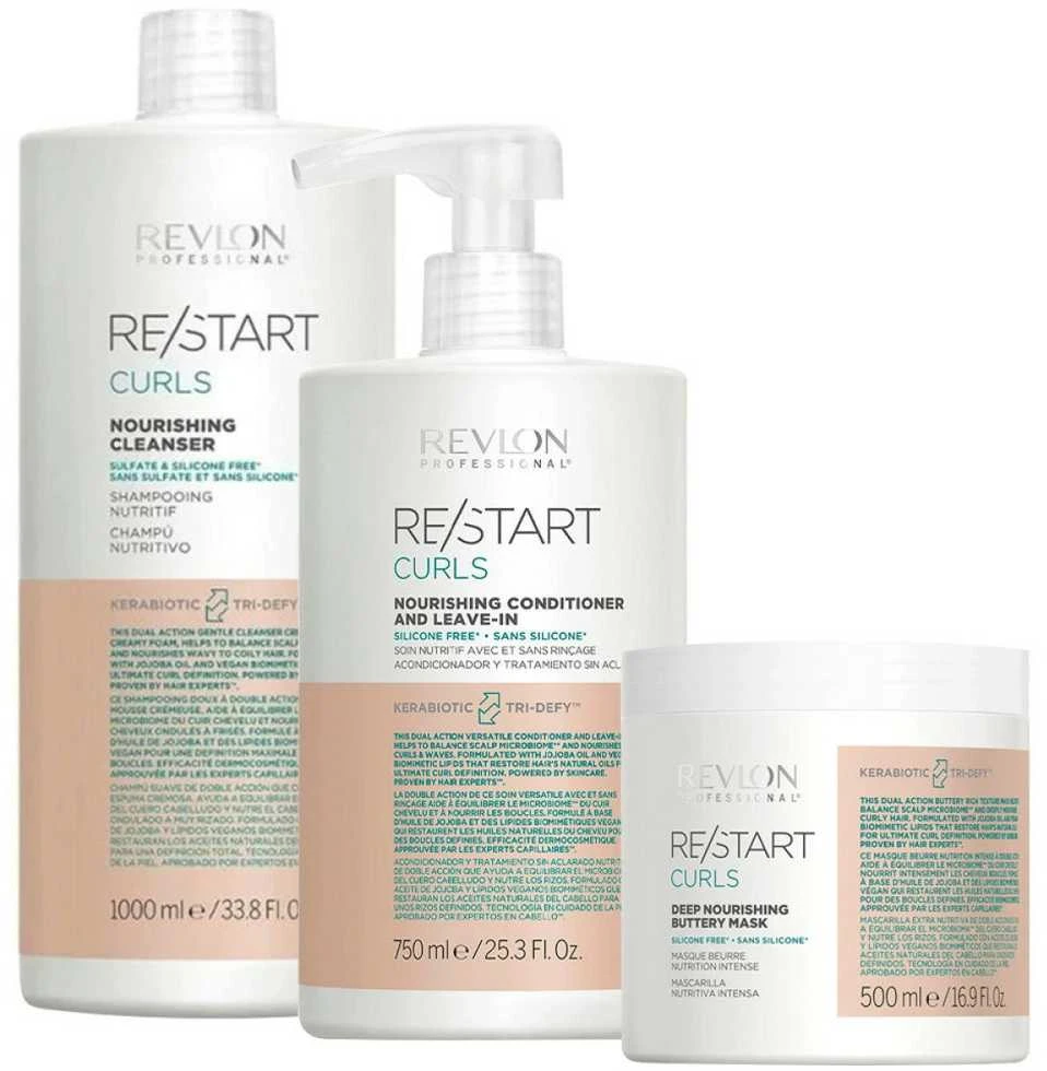 " Nenuplaunamas maitinamasis kondicionierius garbanotiems ir banguotiems plaukams Revlon Restart Curls, 750 ml