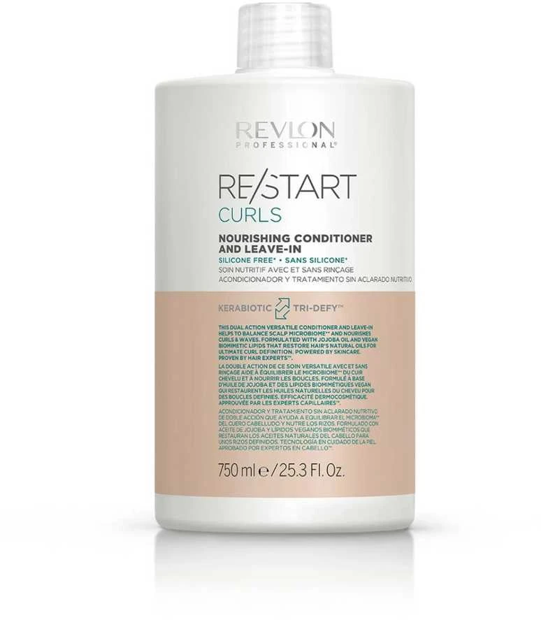 " Nenuplaunamas maitinamasis kondicionierius garbanotiems ir banguotiems plaukams Revlon Restart Curls, 750 ml