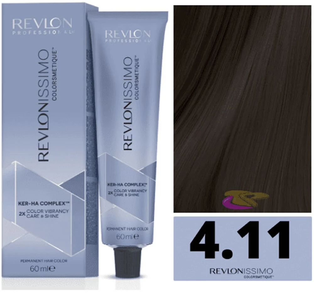 plaukų dažai Revlon Revlonissimo Colorsmetique 4,11 Vidutinio atspalvio intensyvūs pelenai 60ml