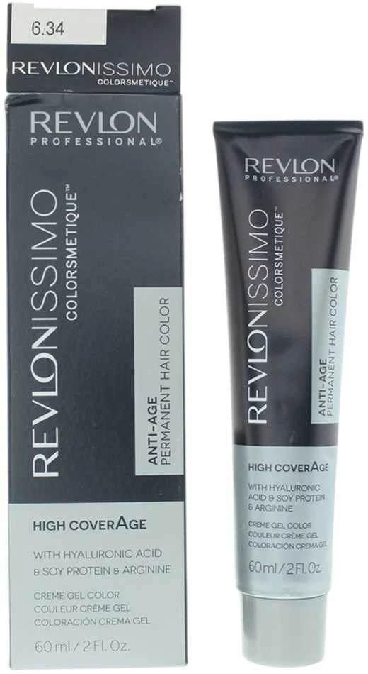 Revlon Revlonissimo Colorsmetique Permanent Hair Dye 6.34 Dark Hazel Skirtas šviesiems plaukams, 60 ml
