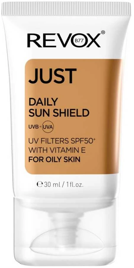 Revox B77 Just Daily Sun Shield Vitamin E Apsauga nuo saulės Sunscreen Kreminis For Face & Neck SPF 50+, 30 ml