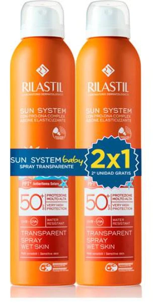 Rilastil Sun System Baby purškiklis skaidrus SPF50+ 2x, 200 ml