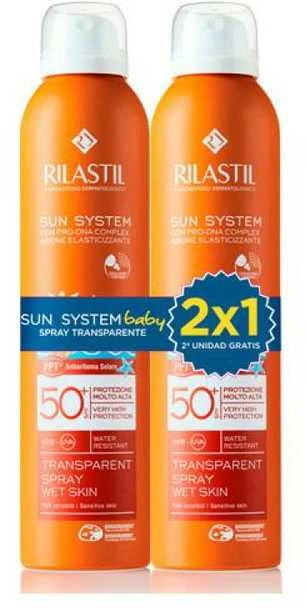Rilastil Sun System Baby purškiklis skaidrus SPF50+ 2x, 200 ml