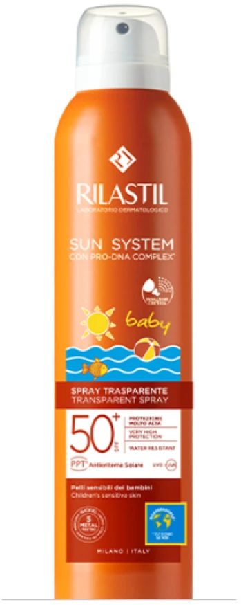 Rilastil Sun System Baby Purškiklis Transparent Spf 50+, 200 ml