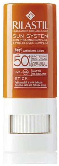 "Rilastil Sun System" skaidrus lipdukas jautrioms sritims Spf50+ 8,5ml