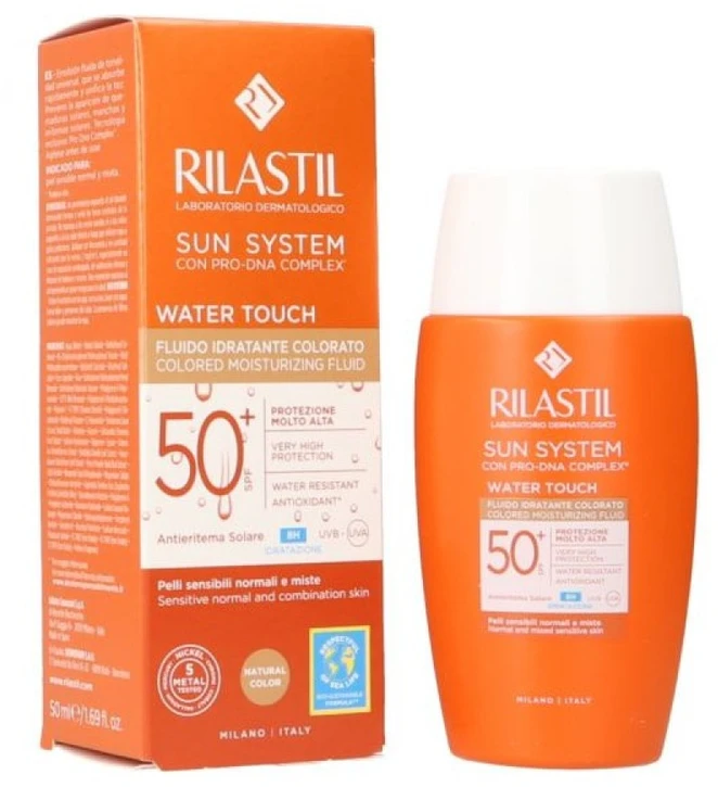 "Rilastil Sun System Vanduo Touch Colour Spf50+" veido kremas nuo saulės 50ml