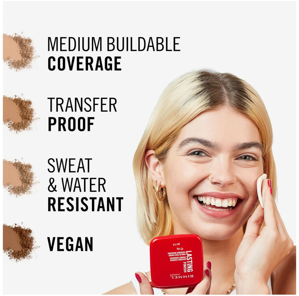 Rimmel Lasting Finish Buildable Coverage kompaktinė pudra, atspalvis: 06-Rose Vainilla