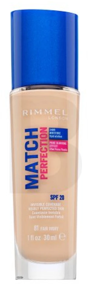 Rimmel London Match Perfection 24HR SPF20 Foundation 081 Fair Ivory, 30 ml