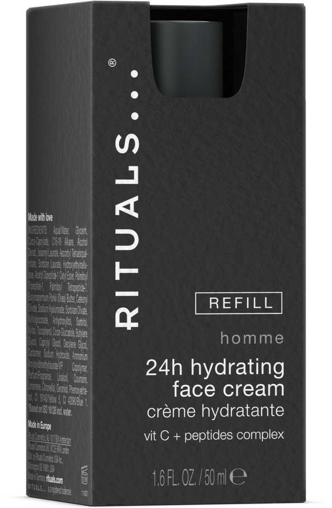 Rituals Homme 24h Hydrating Face Kreminis Refill drėkinamojo gelio-kremo vyrams papildymas, 50 ml