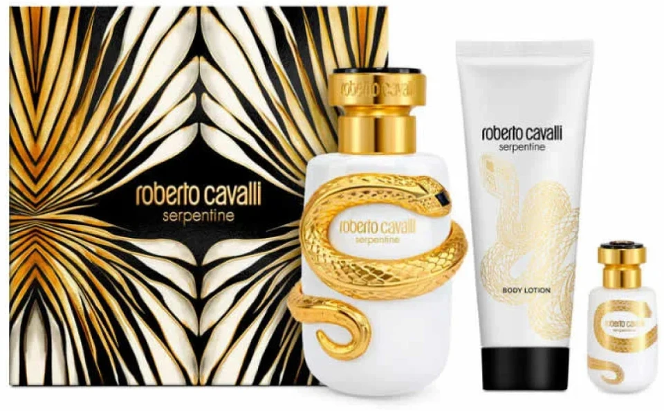 Cavalli Roberto Roberto Cavalli Serpentine rinkinys moterims (EDP, 100 ml + EDP, 15 ml + kūno losjonas, 100 ml)