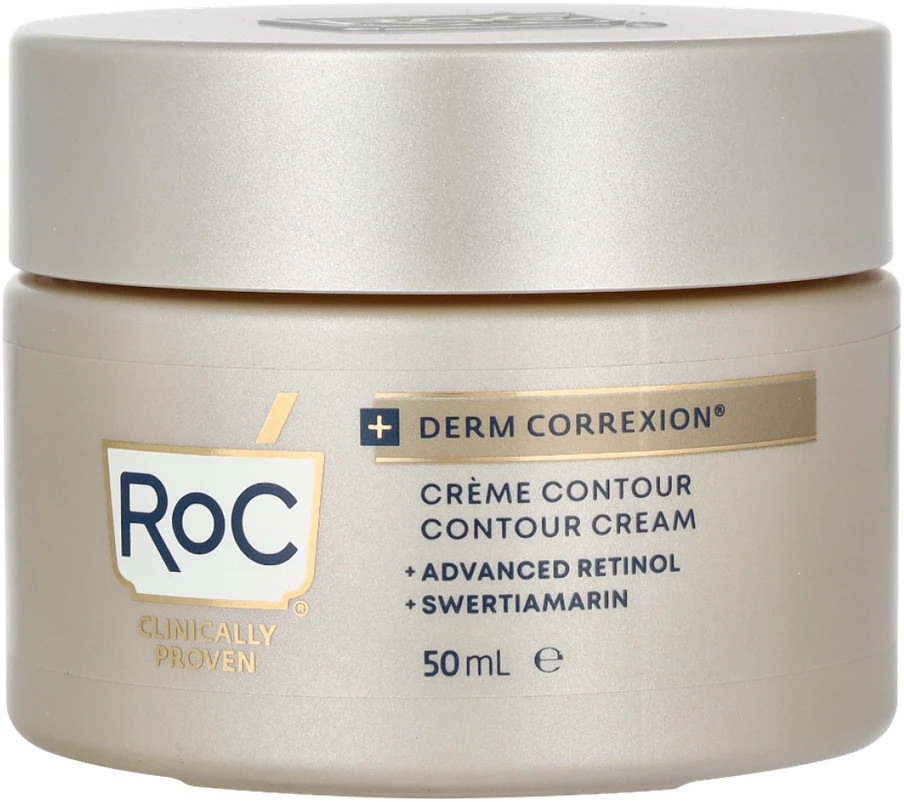 ROC Derm Correxion Contour Kreminis kontūrą formuojantis drėkinantis kremas su retinoliu veidui, kaklui ir žandikaulio linijai, 50 ml