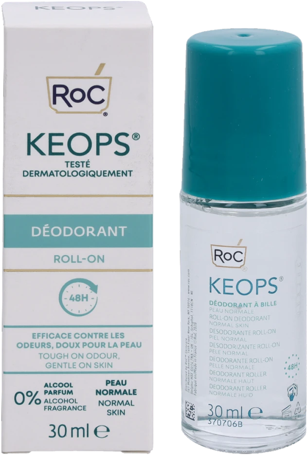 ROC Keops Deo Roll-On - Normal Skinrutulinis dezodorantas normaliai odai, 30 ml