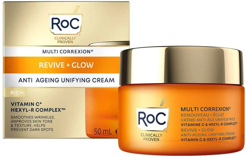 ROC Multi Correxion Anti-Ageing Unifying Cream Rich kremas nuo senėjimo sausai ir dehidratuotai odai, 50 ml