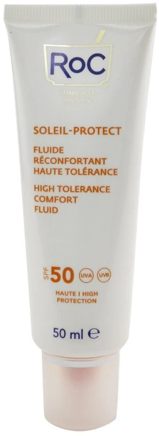 Roc Soleil-Protect High Tolerance Comfort Fluid SPF 50+ apsauginis fluidas nuo saulės veidui, 50 ml