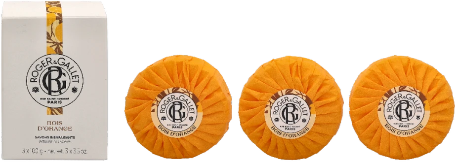 Roger & Gallet Bois D'Oranžinis Wellbeing Soaps Set muilų rinkinys, 3 x 100 g